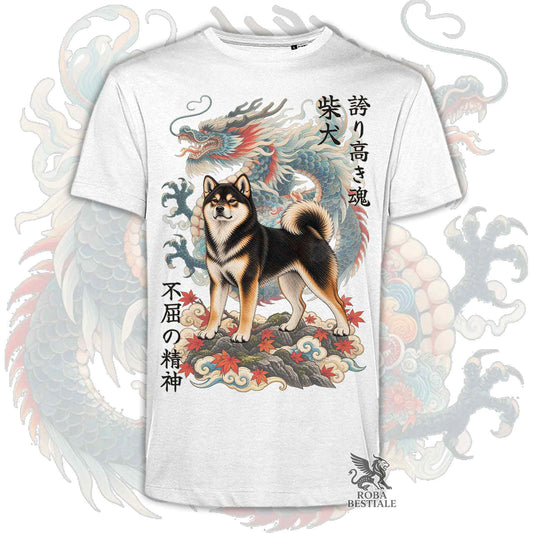 T-Shirt SHIBA INU Nero Focato - Collezione Dragon