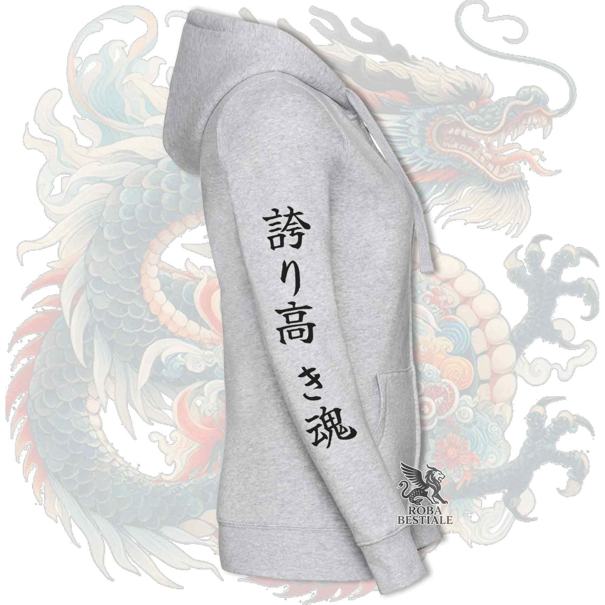 Felpa SHIBA INU Rosso - Cappuccio e Cerniera - Collezione Dragon