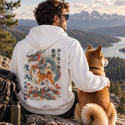 Felpa SHIBA INU Rosso - Cappuccio e Tasconi - Collezione Dragon