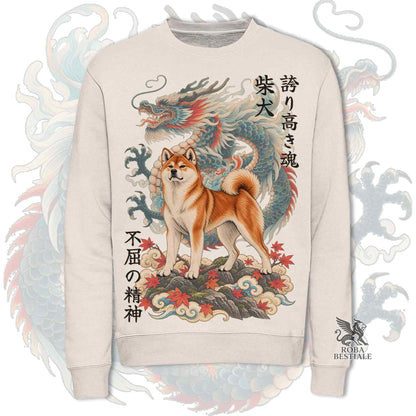 Felpa SHIBA INU Rosso - Girocollo - Collezione Dragon