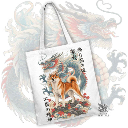 Tote Bag SHIBA INU Rosso - Collezione Dragon