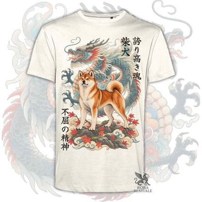 JAPAN STYLE "DRAGON" T-Shirt - Red SHIBA INU - for MEN, in many colors! From XS to 5XL