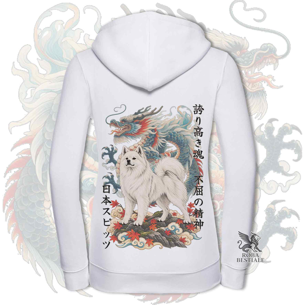 Felpa SPITZ GIAPPONESE - Cappuccio e Cerniera - Collezione Dragon