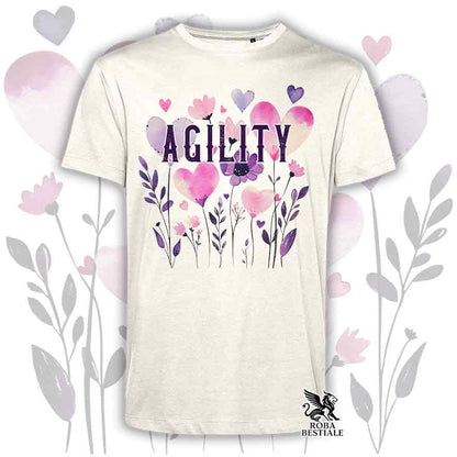 T-shirt beige stampata con una grafica dedicata all'Agility, collezione Candy