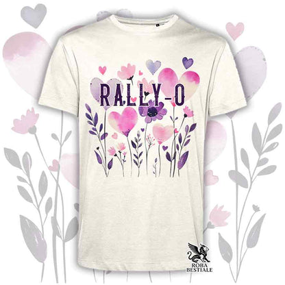 T-shirt beige stampata con una grafica dedicata alla Rally-O, collezione Candy