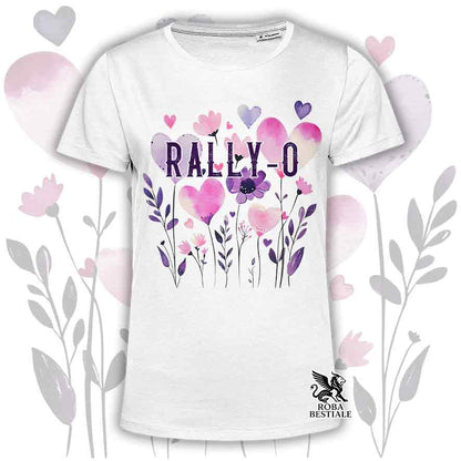 T-shirt bianca stampata con una grafica dedicata alla Rally-O, collezione Candy