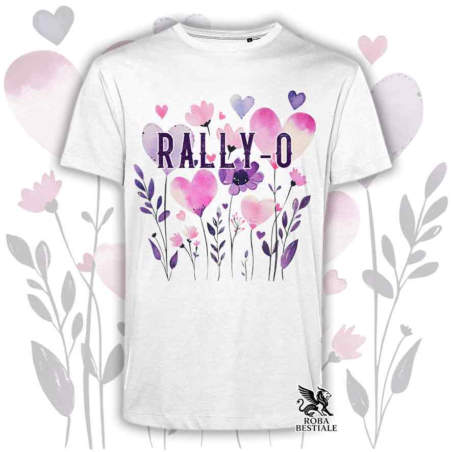 T-shirt bianca stampata con una grafica dedicata alla Rally-O, collezione Candy