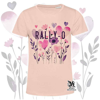 T-shirt rosa stampata con una grafica dedicata alla Rally-O, collezione Candy