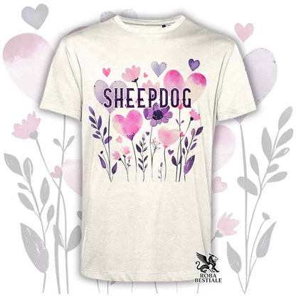 T-shirt beige stampata con una grafica dedicata allo Sheepdog, collezione Candy