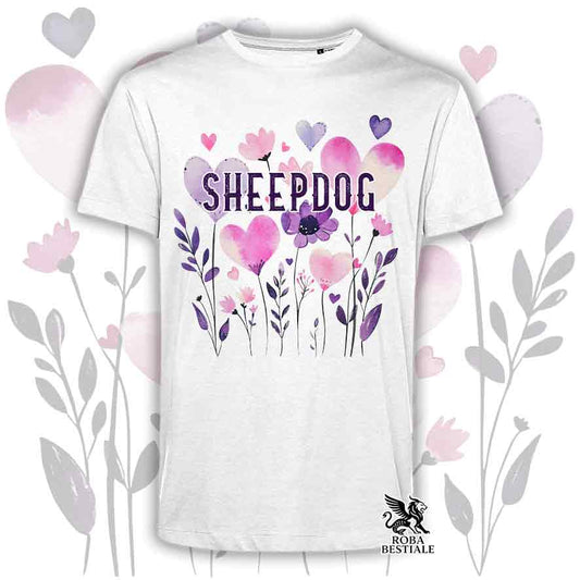 T-shirt bianca stampata con una grafica dedicata allo Sheepdog, collezione Candy