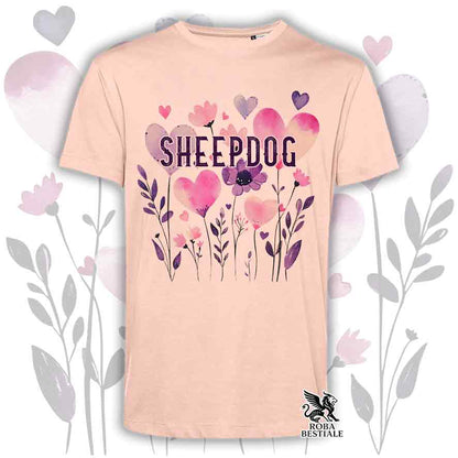 T-shirt rosa stampata con una grafica dedicata allo Sheepdog, collezione Candy