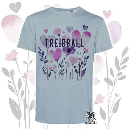 T-shirt azzurra stampata con una grafica dedicata al Treibball, collezione Candy