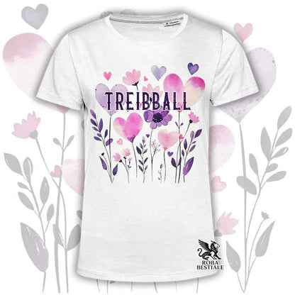 T-shirt bianca stampata con una grafica dedicata al Treibball, collezione Candy