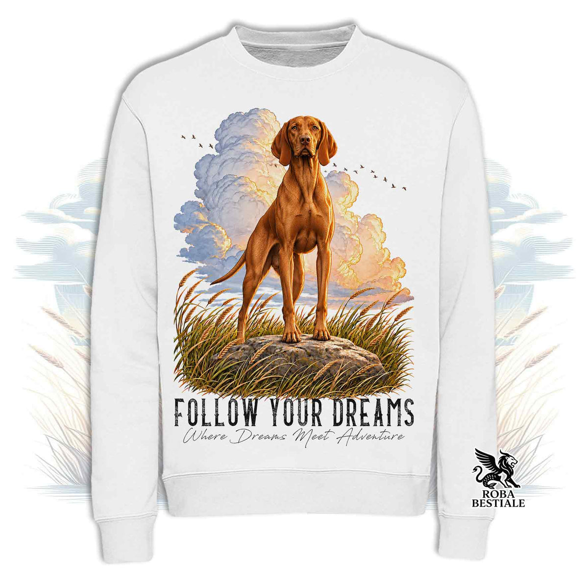Felpa VIZSLA - Bracco Ungherese a pelo corto - Girocollo - Collezione Dream