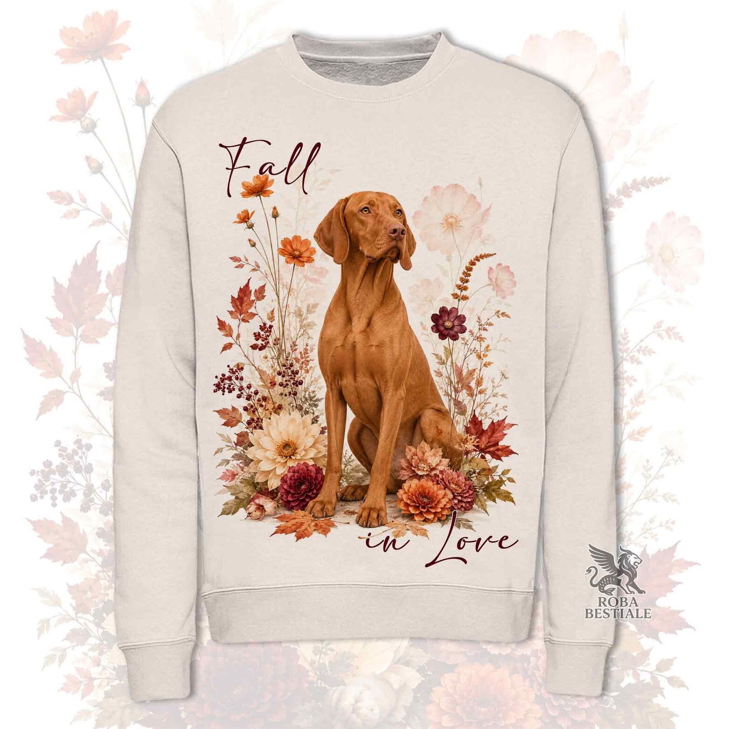 Felpa VIZSLA - Bracco Ungherese a pelo corto - Girocollo - Collezione Fall...in Love