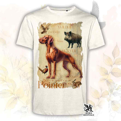 T-shirt beige dedicata al Vizsla e alla caccia, collezione Field Legacy