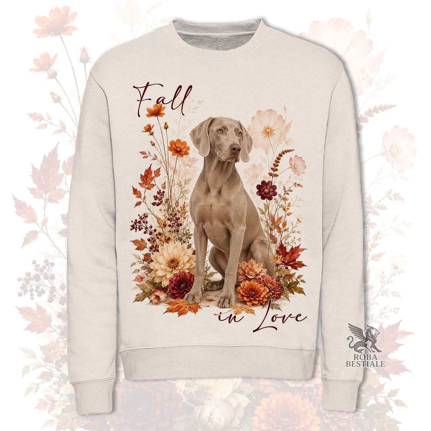Felpa WEIMARANER Grigio Capriolo - Girocollo - Collezione Fall...in Love