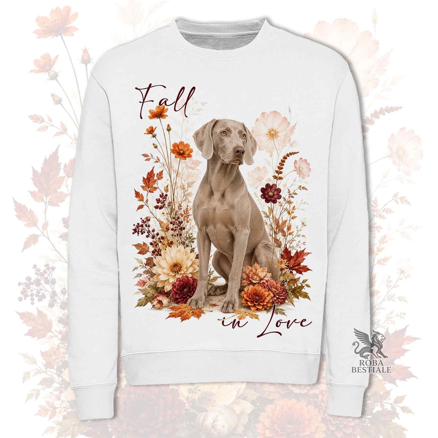 Felpa WEIMARANER Grigio Capriolo - Girocollo - Collezione Fall...in Love