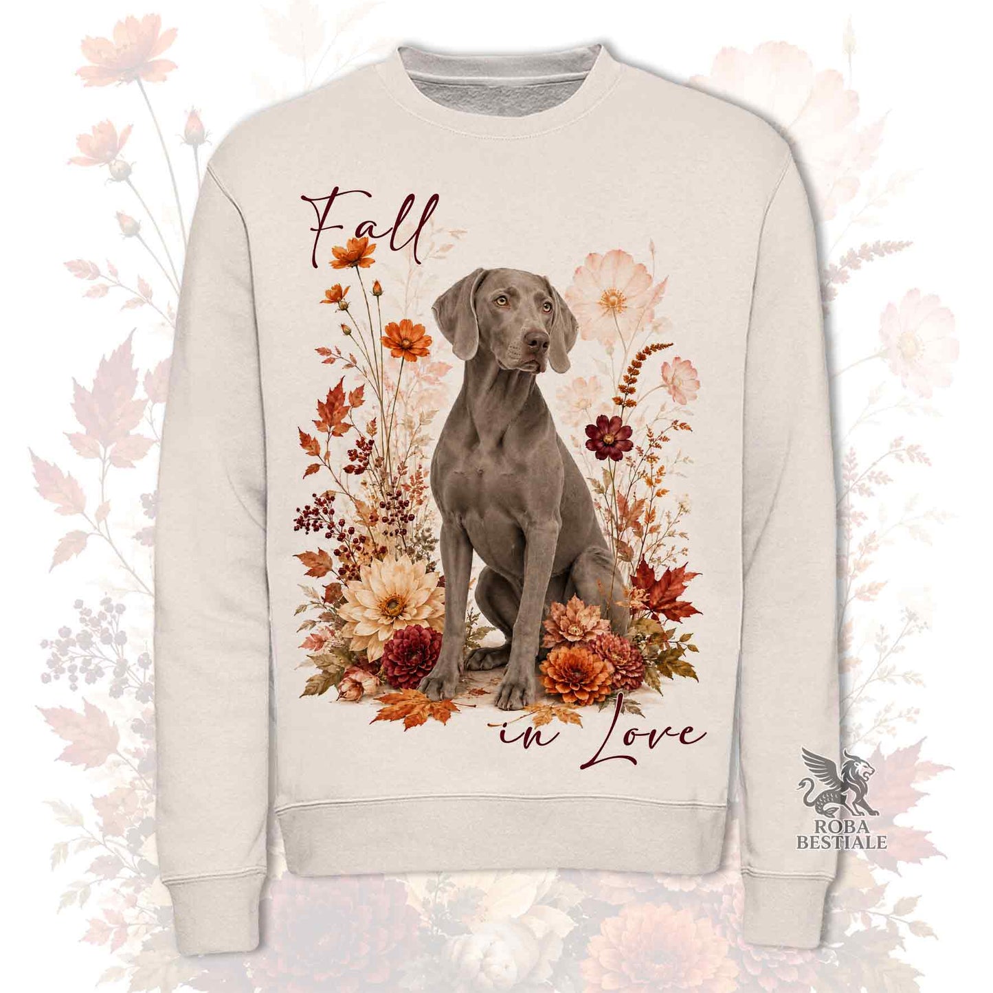 Felpa WEIMARANER Grigio Topo - Girocollo - Collezione Fall...in Love