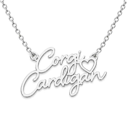 Collier KIRA PET JEWELRY - CORGI CARDIGAN - En acier inoxydable avec chaîne à mailles fines