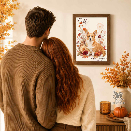 Quadretto WELSH CORGI CARDIGAN Fulvo - Collezione Fall...in Love