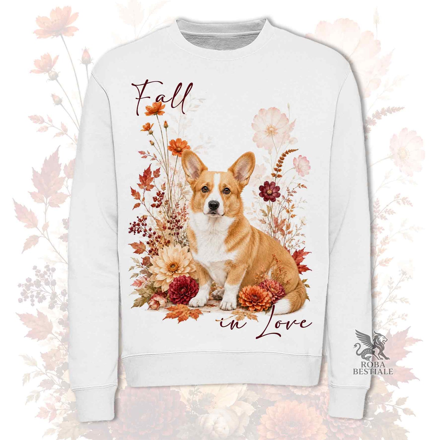 Felpa WELSH CORGI CARDIGAN Fulvo - Girocollo - Collezione Fall...in Love