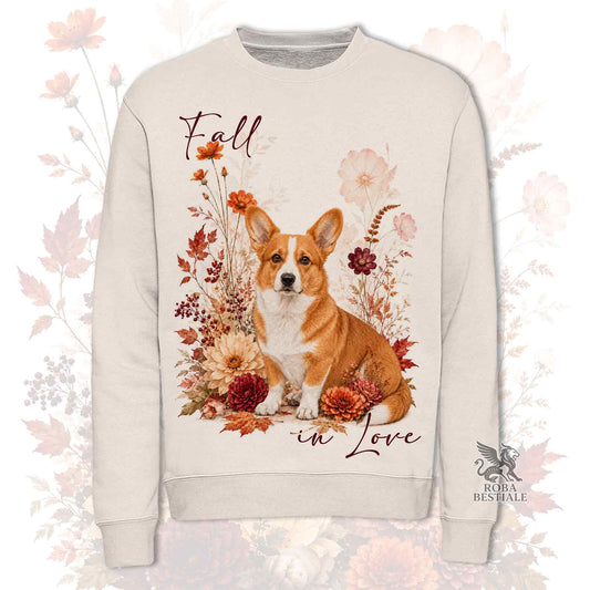 Felpa WELSH CORGI CARDIGAN Rosso - Girocollo - Collezione Fall...in Love
