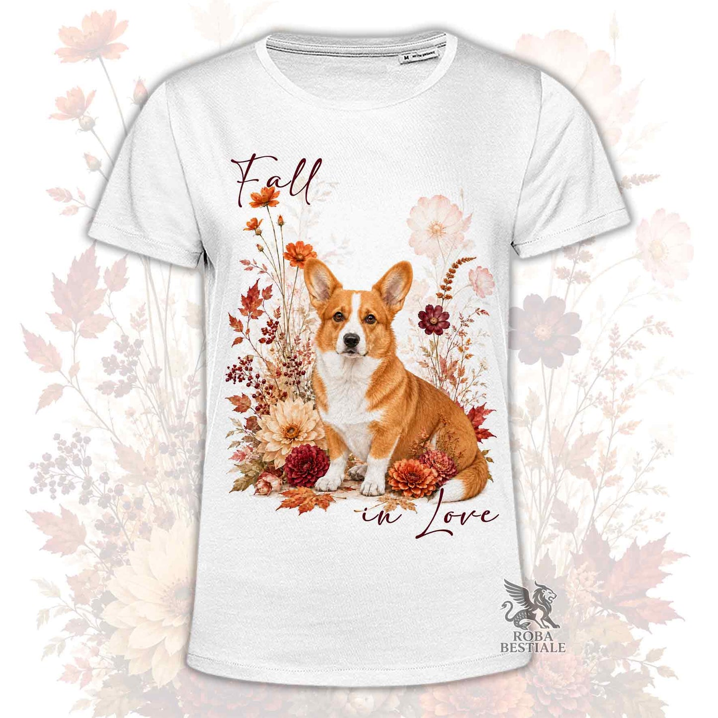 T-Shirt WELSH CORGI CARDIGAN Rosso - Collezione Fall...in Love