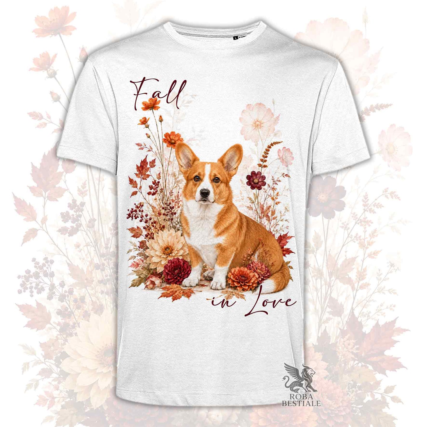 T-Shirt WELSH CORGI CARDIGAN Rosso - Collezione Fall...in Love