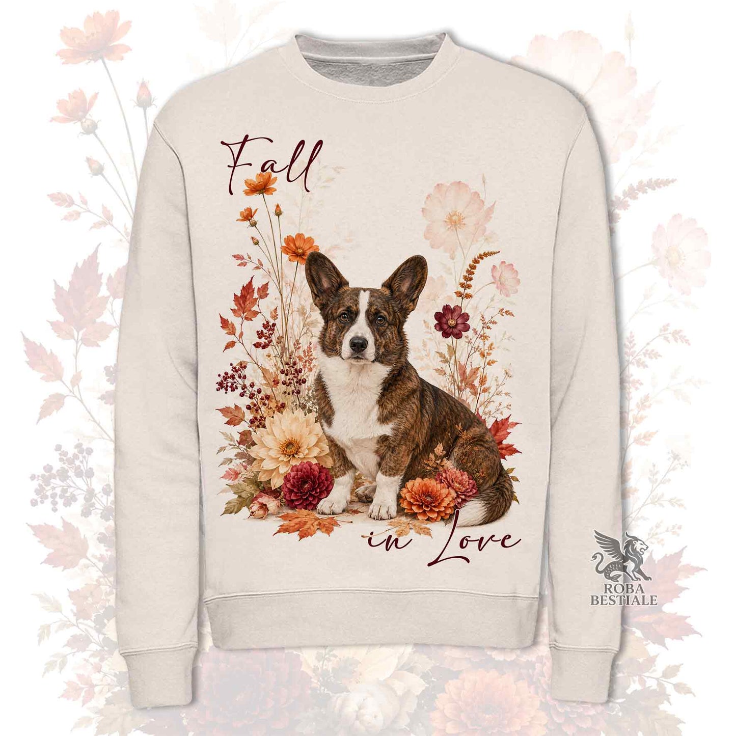 Felpa WELSH CORGI CARDIGAN Tigrato - Girocollo - Collezione Fall...in Love
