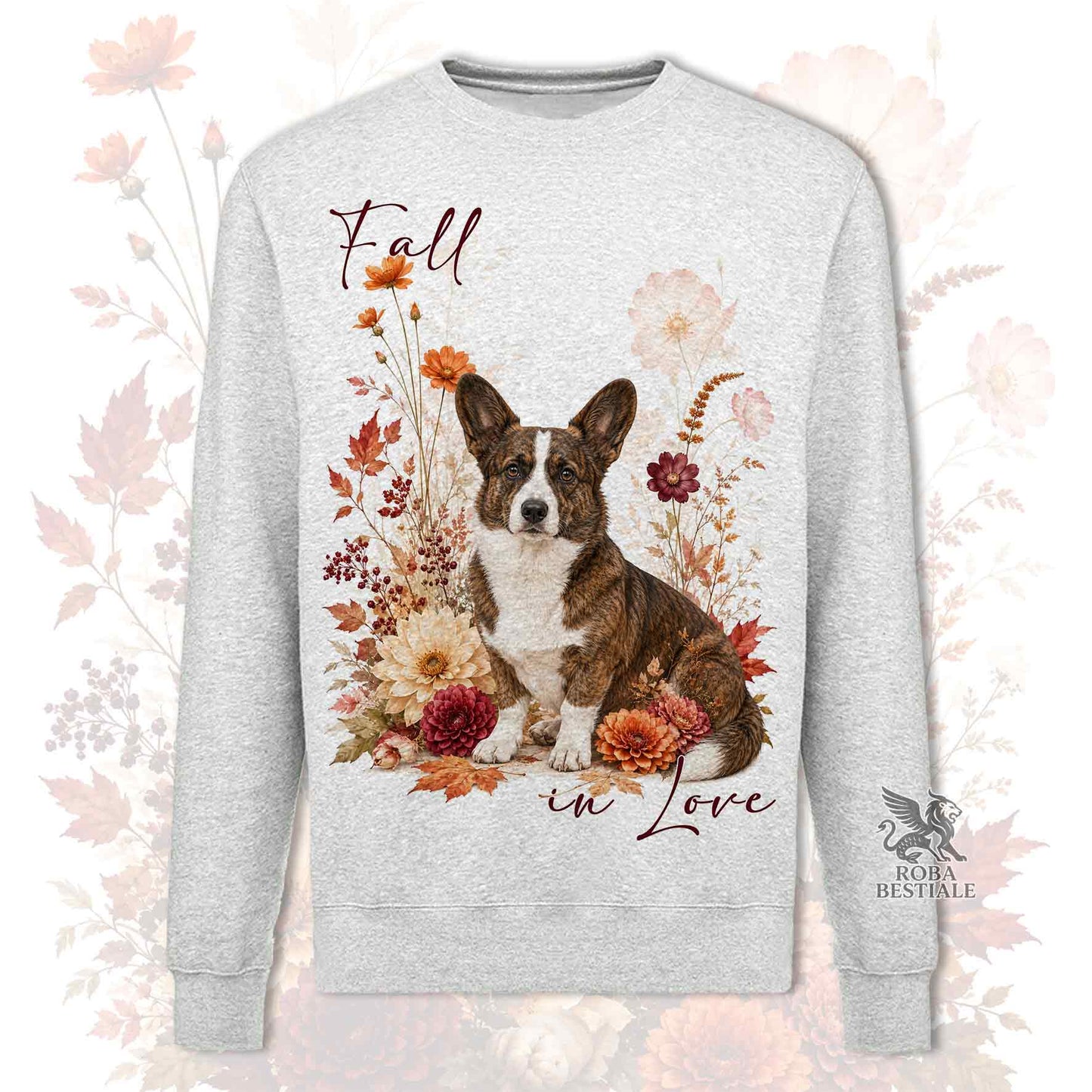 Felpa WELSH CORGI CARDIGAN Tigrato - Girocollo - Collezione Fall...in Love