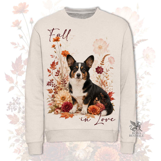 Felpa WELSH CORGI CARDIGAN Black Tricolor - Girocollo - Collezione Fall...in Love