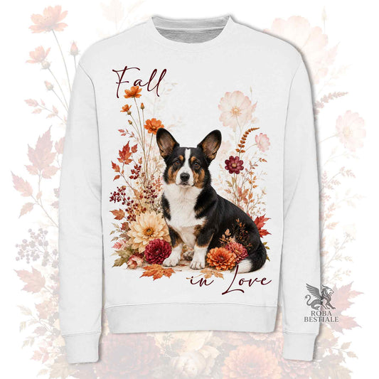 Felpa WELSH CORGI CARDIGAN Black Tricolor - Girocollo - Collezione Fall...in Love