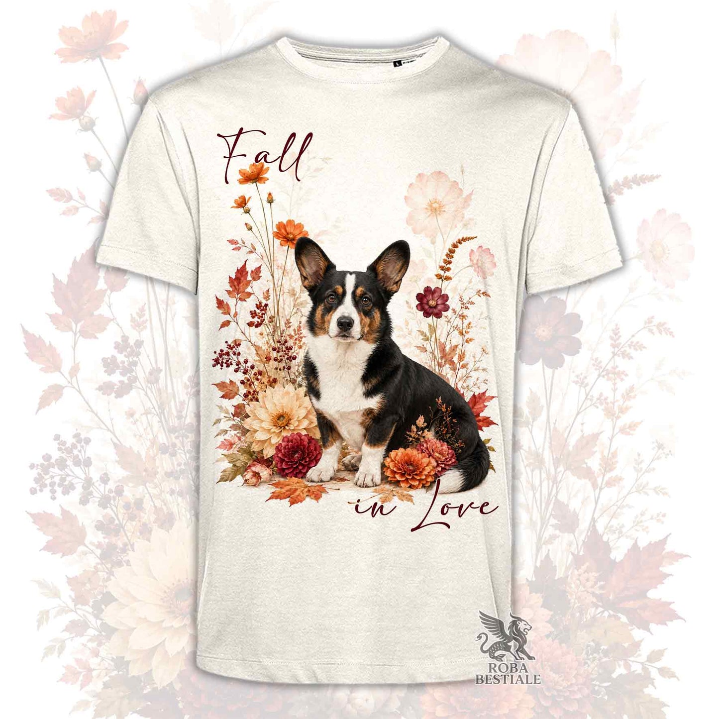 T-Shirt WELSH CORGI CARDIGAN Black Tricolor - Collezione Fall...in Love