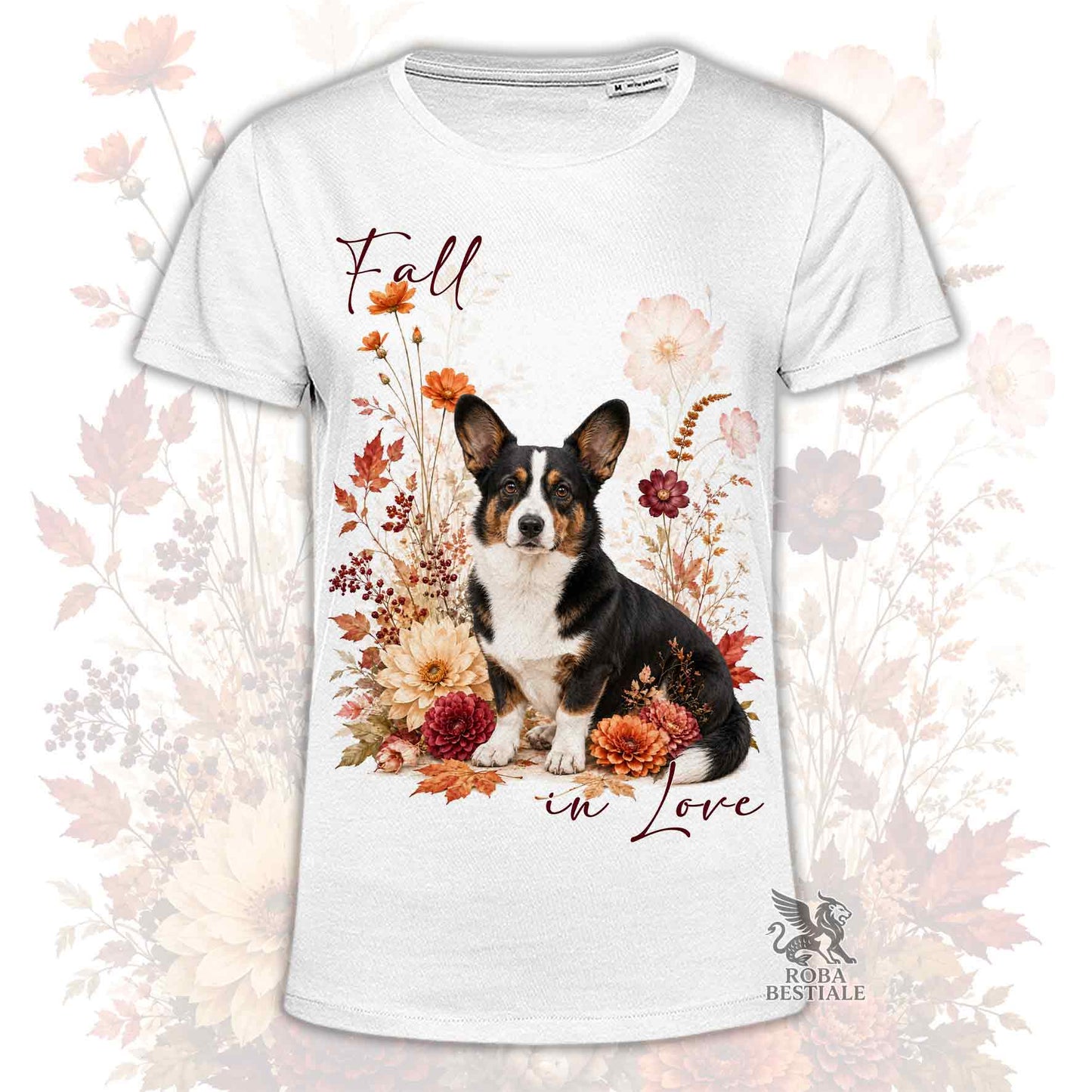 T-Shirt WELSH CORGI CARDIGAN Black Tricolor - Collezione Fall...in Love