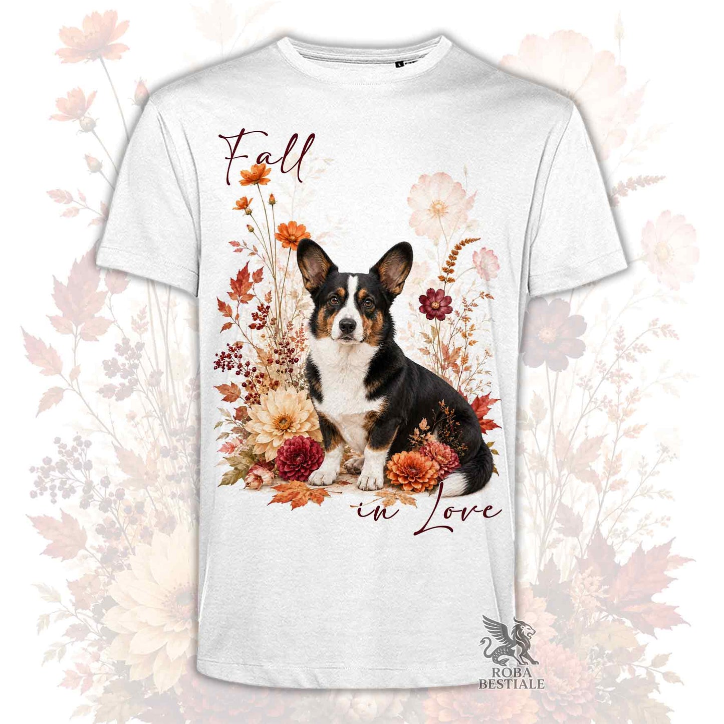 T-Shirt WELSH CORGI CARDIGAN Black Tricolor - Collezione Fall...in Love