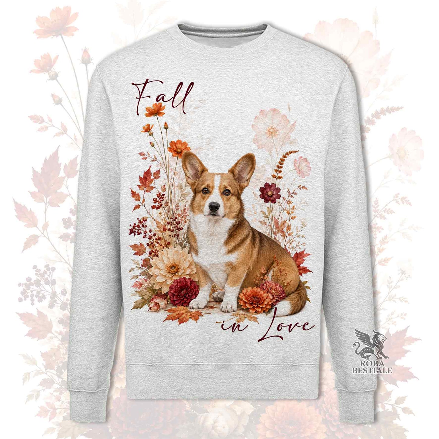 Felpa WELSH CORGI CARDIGAN Zibellino - Girocollo - Collezione Fall...in Love