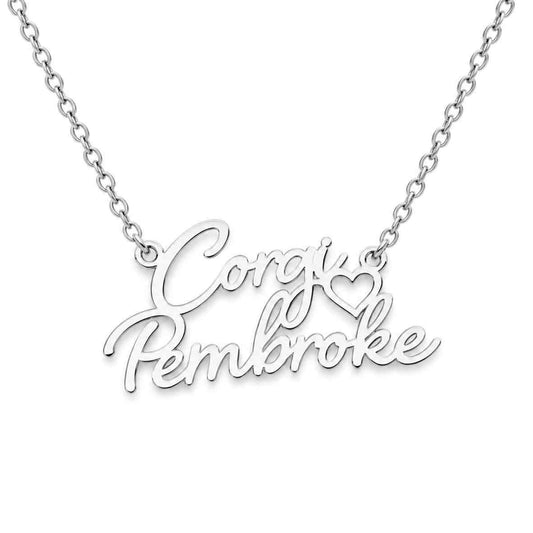 Collier KIRA PET JEWERLY - CORGI PEMBROKE - En acier inoxydable avec chaînette fine