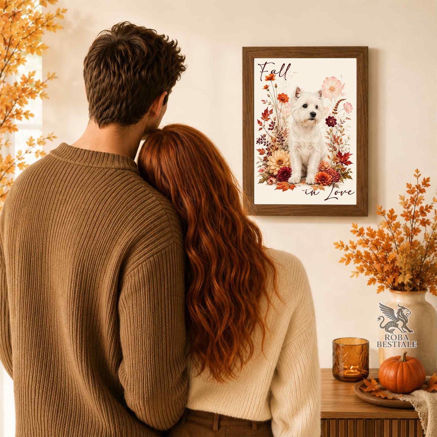 Quadretto WEST HIGHLAND WHITE TERRIER - Collezione Fall...in Love