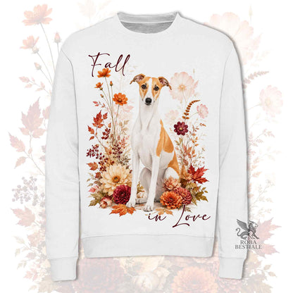 Felpa WHIPPET Bianco Fulvo - Girocollo - Collezione Fall...in Love