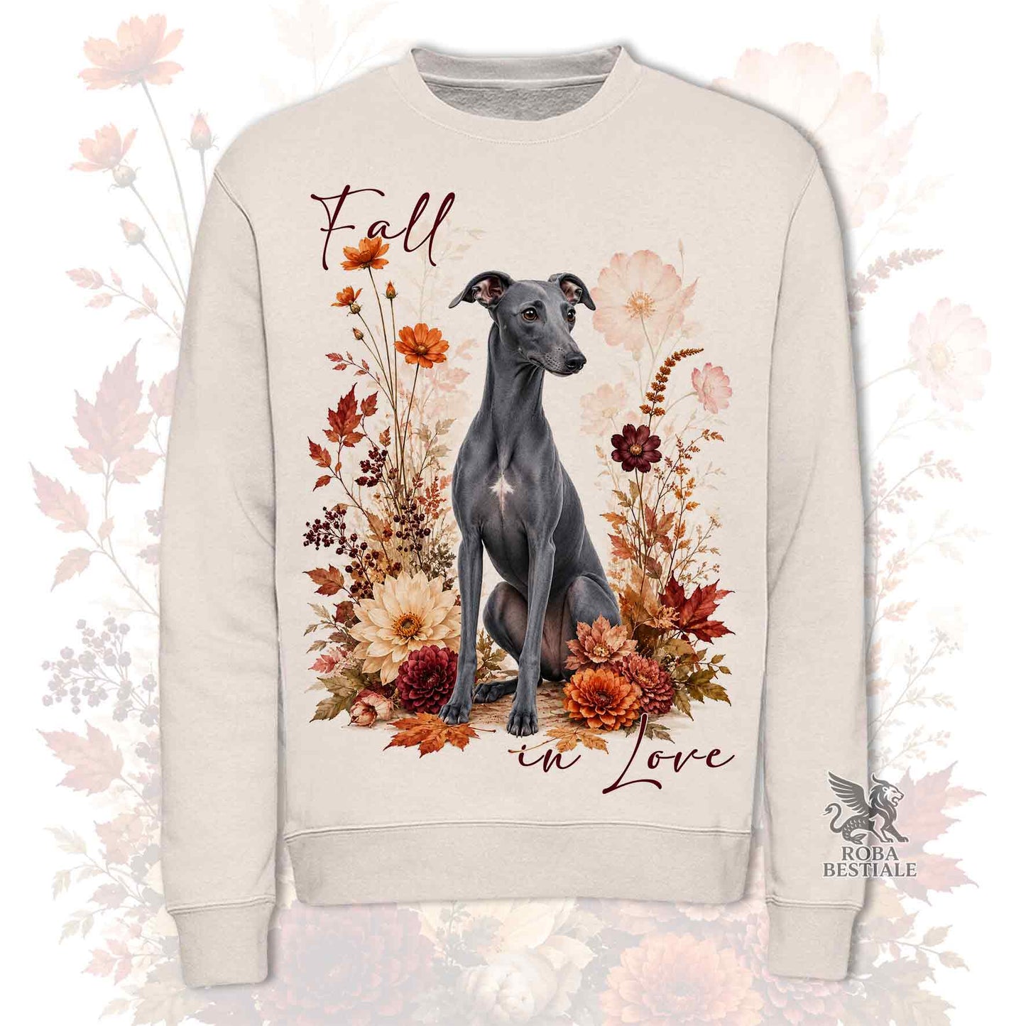 Felpa WHIPPET Blue - Girocollo - Collezione Fall...in Love