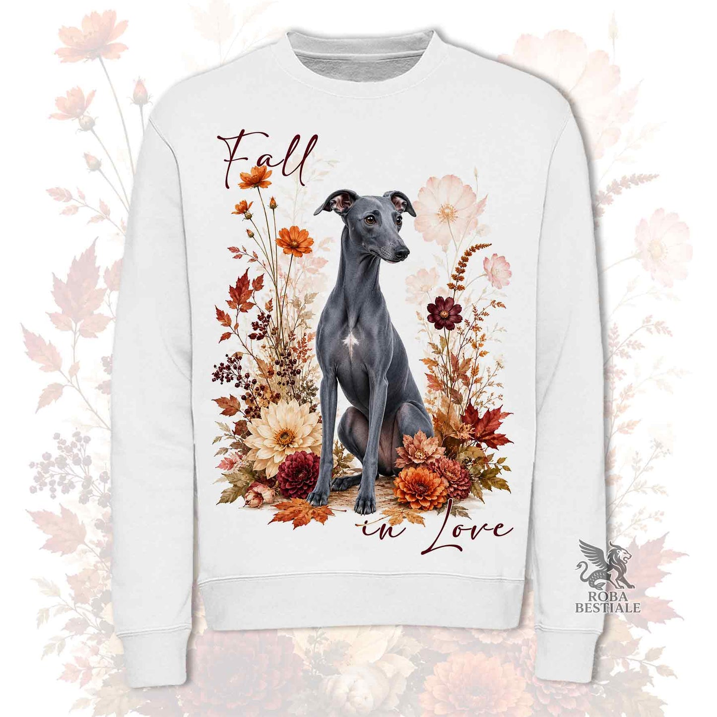 Felpa WHIPPET Blue - Girocollo - Collezione Fall...in Love