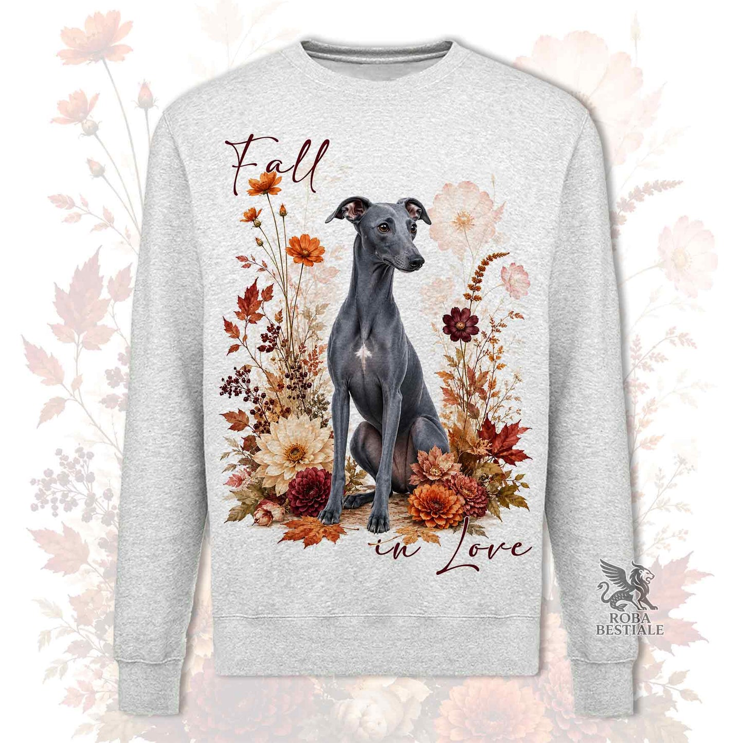 Felpa WHIPPET Blue - Girocollo - Collezione Fall...in Love