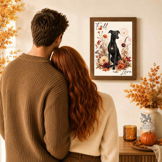 Quadretto WHIPPET Nero - Collezione Fall...in Love