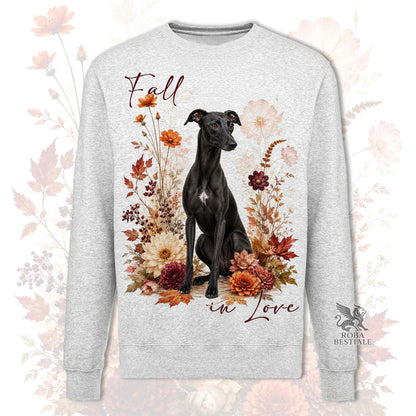Felpa WHIPPET Nero - Girocollo - Collezione Fall...in Love